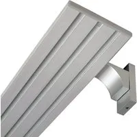 Bestlivings Vorhangschiene Aluminium inkl. Wandträger Silber 3 Lauf 90 cm - Hochwertige Aluminium-Vorhangschiene für eleganten Fensterlook. Ideal für Schiebe- und Flächenvorhänge, inklusive Wandträger und Zubehör. Zeitloses Design für stilvolle Wohnräume.