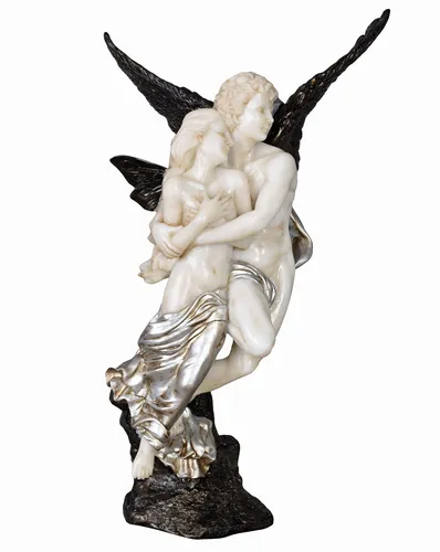 Cupid & Psyche Figur Gartenfigur Antike Engel Skulptur Garten Statue Erotik