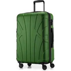 suitline Hartschalen-Koffer 66 cm - Robuster Trolley in Grün - Koffer für Kurzurlaub: 66 cm, 58 Liter, aus 100% ABS, TSA-Zahlenschloss, erweiterbar für mehr Packvolumen und ideal für Bus- oder Bahnfahrten.