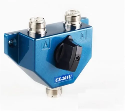 Jetfon CX-201N Antennenschalter 2-Wege, N-Anschlüsse (N-Buchse), Frequenz bis 600 MHz, Belastbarkeit 1000W, 50 Ohm, Robustes Metallgehäuse
