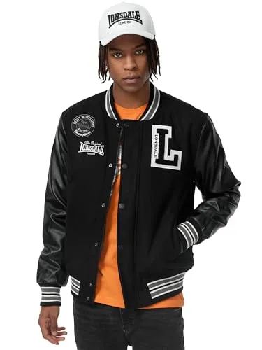 Lonsdale Kurzjacke Oxford All Season, Black - Funktionsjacke aus 50% Wolle und 50% Polyester, ideal für alle Jahreszeiten und in Größe XXL erhältlich.