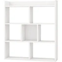 Costway Bücherregal 7 Fächer Würfelregal 80 x 20 x 90 cm Weiß - Vielseitiges Bücherregal mit 7 Fächern und stabiler Konstruktion. Ideal zur Aufbewahrung von Büchern und Deko. Mit rutschfesten Fußpolstern für sicheren Stand und wasserabweisender Oberfläche für einfache Reinigung.