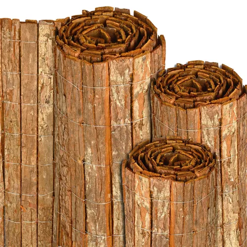 Sichtschutz Zaunblende Rinde - Naturbelassene Windschutzlösung - Sicht-, Wind- & Lärmschutzwände, umweltfreundlicher Sichtschutz aus Holz, ideal für Garten, Balkon und Terrasse, bietet nachhaltigen Schutz und hohe Privatsphäre.
