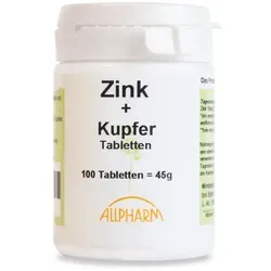 Produktbild Zink + Kupfer Tabletten 100 St