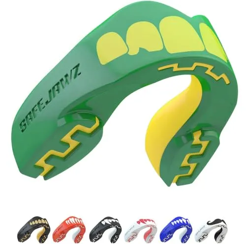 SAFEJAWZ Sport Zahnschutz Erwachsene und Kinder Sport Mundschutz Für alle Vollkontakt-Sportarten einschließlich Rugby, MMA, Kampfsport, Hockey & Boxe (Ogre, Junioren (biz zu 11 Jahre))
