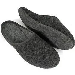 Filz Pantoletten Warme Leichte Pantoffeln Hausschuhe für Damen Herren Filzpantoffeln 45 - Grau - 45