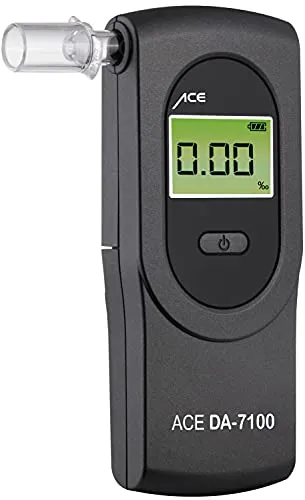 ACE-Instruments Alkoholtester DA-7100: Digitaler Atemalkoholtester mit LCD-Display - Alkoholtester für präzise Messungen von 0,0 - 5,0 Promille. Hygienesichere Mundstücke und automatische Abschaltung für lange Batterielebensdauer.