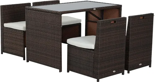 Polyrattan Gartenset 5-teilig – Wetterfest & Komfortabel