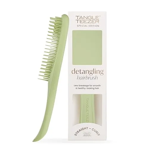 Tangle Teezer Ultimate Detangler Haarbürste – Nasses & Trockenes Haar – Entwirrungsbürste für Alle Haartypen – Zweistufige Borsten Reduzieren Haarbruch & Knoten –Olivgrüne Matte Oberfläche