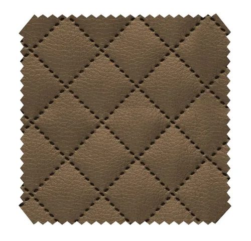 novely® Stoff SOLTAU Kunstleder - 3-lagig gesteppter Volumen-Polsterstoff mit Karo-M, Robust, Voluminös, Pflegeleicht, Meterware, 1lfm