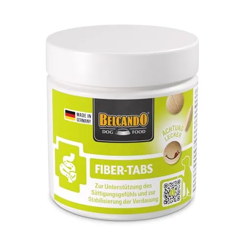 BELCANDO Fiber- Tabs für Hunde 110g, Tabletten zur Regulierung von Übergewicht und Verdauung, Nahrungsergänzung für Hunde, Made in Germany