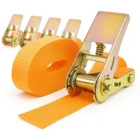 TRUTZHOLM 5x Profi Ratschen Spanngurt 1 Teilig 6m 0,8t 800 kg TÜV GS Orange