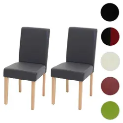 2er-Set Esszimmerstuhl Littau - Kunstleder, grau matt - Stühle für Esszimmer und Wohnzimmer mit hoher Rückenlehne und bequemer Polsterung. Ideal für gemütliches Sitzen über längere Zeit. Maximale Belastbarkeit: 135 kg.