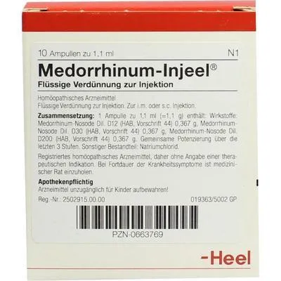 MEDORRHINUM Injeel Ampullen 10 St von Biologische Heilmittel Heel