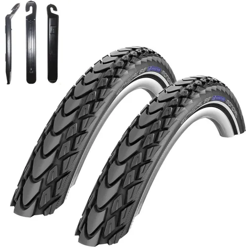 Schwalbe Marathon Mondial Fahrradreifen RaceGuard Pannenschutz mit Reflexstreifen 50-559 (26 x 2,00