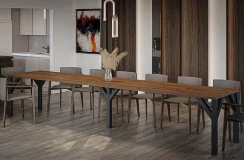 Endo-Moebel Esstisch Dunaj 350cm - erweiterbar & modern - Esstisch Dunaj in modernem Design mit stabilem Metallgestell. Flexibel erweiterbar mit bis zu 3 Platten für individuelle Nutzung. Ideal für Familienessen und gesellige Runden.