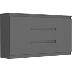 Moderne Anthrazit Kommode 140 x 40 x 76 cm
