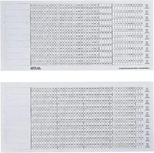 LEITZ Hefter Organisationsstreifen Alpha Skale1/2 VE=100 Stück