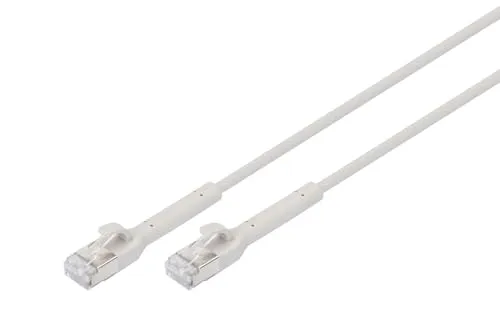 DIGITUS LAN Kabel Cat 6A – 3 m – 1 Stück – 10 Gbps – biegsamer Stecker – Slim Version AWG 32-7 – RJ45 Netzwerkkabel – F-FTP – PoE+ – LSZH – Kompatibel zu Cat7, Cat6, Cat5e – Grau