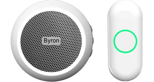 Byron® LED Türklingel Kabellos - Funkklingel mit 200m Reichweite - Türklingelanlagen mit kabellosem Design, beleuchtetem Druckknopf und 4 Lautstärkeregelungen, ideal für Zuhause und Geschäft.