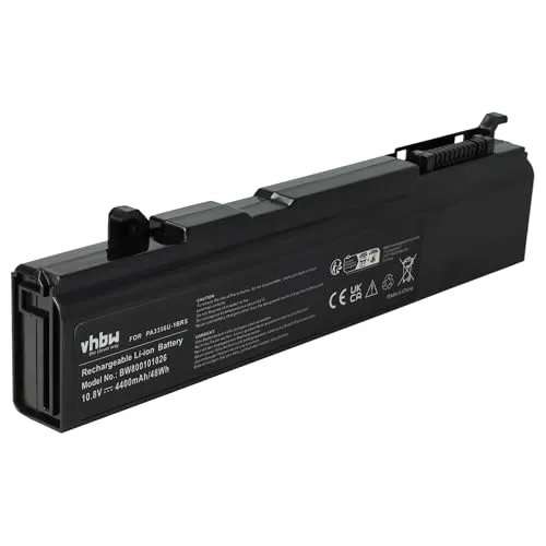 vhbw Akku kompatibel mit Toshiba Tecra M5-132, M5, M5-10Q, M5-103, M5-104, M3-VACF, M5-118, M5-121 Notebook (4400 mAh, 10,8 V, Li-Ion)