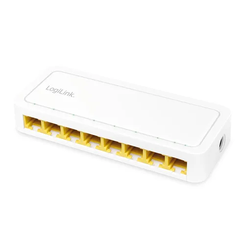 8-Port Gigabit Desktop Switch - Netzwerk-Switch mit 8 RJ45-Anschlüssen, ideal für schnelle und zuverlässige Verbindungen mit 1000 Mbit/s, perfekt für kleine Büros oder Heimnetzwerke.