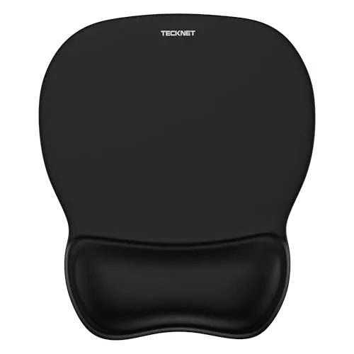 TECKNET Mauspad mit Gelkissen, Ergonomisches Mousepad mit Handauflage, Glatter Handgelenkstütze zur Schmerzlinderung, rutschfeste PU-Basis, Komfort Mauspad für Büro Home und Gaming