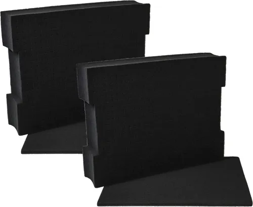 vhbw 2x Schaumstoffeinlage mit Bodenplatte Ersatz für Sortimo 6000003673 für Werkzeugkoffer - Individuell Anpassbar, Schaumstoff Schwarz