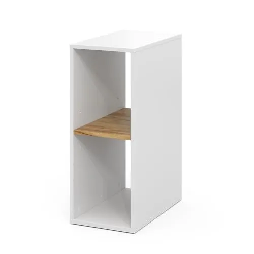 Vicco PC-Schrank Tomy in Weiß/Goldkraft Eiche - Praktischer PC-Schrank mit 2 offenen Fächern für Ordnung am Arbeitsplatz. Ideal für Büro und Zuhause, sorgt für eine organisierte Umgebung und steigert Ihre Produktivität.