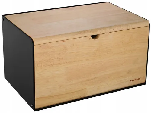 Klausberg KB-7386 Brotkasten - Doppelseitige Brotbox - Moderne Brotdose aus Holz und Metall mit entlüftetem Deckel für optimale Frische, ideal für die stilvolle Aufbewahrung von Brot.
