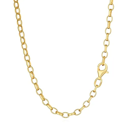 NKlaus 45cm Erbskette aus 925 Silber und Gelbgold - Ketten für Damen, elegante 45cm Halskette aus 925 Sterling Silber, vergoldet, für zeitlose Eleganz und stilvollen Komfort.