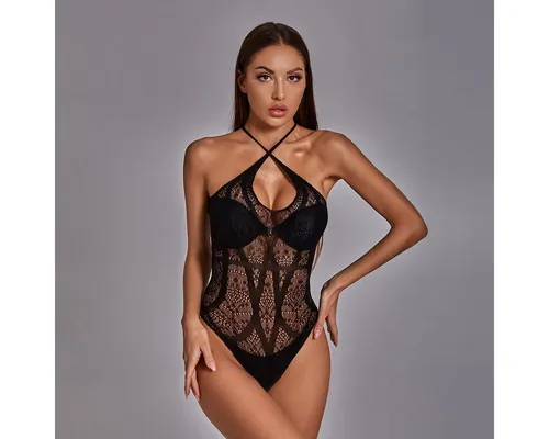 CHRISTINE LE DUC Body Spitzenbody - Schwarz
