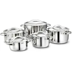 Kopf Topfset Stilo 125587 - 5-teiliges Edelstahl-Topfset, induktionsgeeignet und mit eleganten Griffen für optimale Handhabung