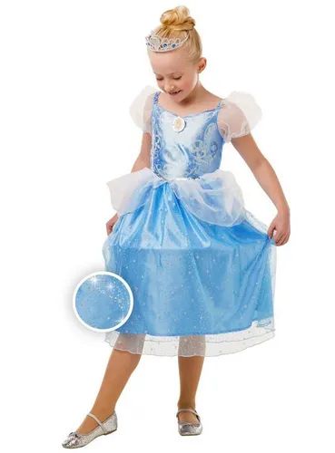 Rubie´s Kostüm Disney Prinzessin Cinderella Glitzerkostüm für Kin, Prinzessinnenkleid mit jeder Menge Glanz und Glitter