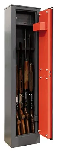 ARREGUI Braco ARM050 Stahlschrank für 5 Schrotflinten, Gewehrschrank mit Innenschublade, Waffentresor, Frankreich und Italien: gültig für alle Waffen, Spanien und Portugal: nicht zugelassen
