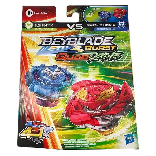 Beyblade F4491EU40 Burst Quad Drive Gilded Nemesis N7 + Salvage Valtryek Rashad
