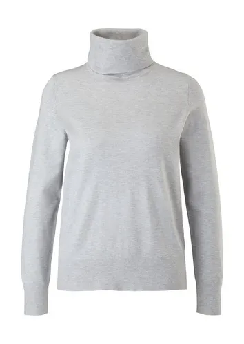 s.Oliver Feinstrickpullover mit Rollkragen Grey Melange 44 - Eleganter Pullover für Damen aus hochwertigem Viskosestretch, reguläre Passform mit Turtleneck und elastischem Feinstrick, ideal für stilvolle Looks.