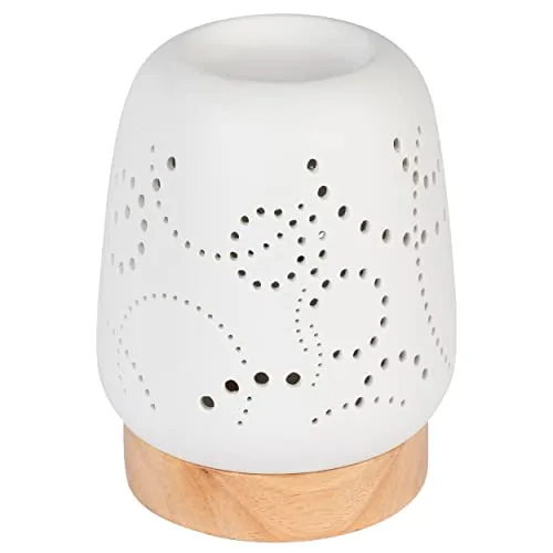 ONVAYA® Duftlampe - Elektrischer Aroma Diffuser in Creme Weiß - Moderne Duftlampe aus Porzellan, die stimmungsvolles Licht spendet und gleichmäßig Duftöle verteilt. Ideal für mehr Gemütlichkeit in Ihrem Zuhause.