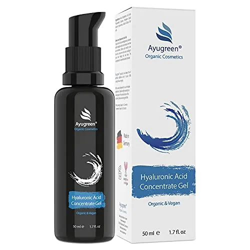 Hyaluronsäure Serum BIO - Hochdosiert 50ml, vegan - Anti Aging Serum Gel mit Aloe Vera gegen Falten im Gesicht, Hals, Dekollete - Naturkosmetik Made in Germany