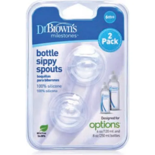 Dr Browns Sr210 Tropffreies Silikon-Mundstück Standard 2er-Pack (2 x, ab 6 Monaten) (36671912)