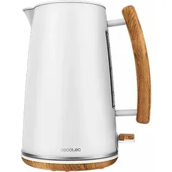 Cecotec Wasserkocher Thermosense 400 White Woody - Wasserkocher mit 1,7 Litern Fassungsvermögen und 3000 W Leistung, aus hochwertigem Edelstahl, korrosionsbeständig und BPA-frei – ideal für sicheres und schnelles Kochen.