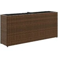 vidaXL Hochbeet mit 2 Fächern aus Poly Rattan 90x20x40 cm - Dekorativer Pflanzkübel aus robustem PE-Rattan, ideal für Blumen und Pflanzen. Wetterbeständig und pflegeleicht, mit stabiler Stahlkonstruktion für langanhaltende Nutzung.