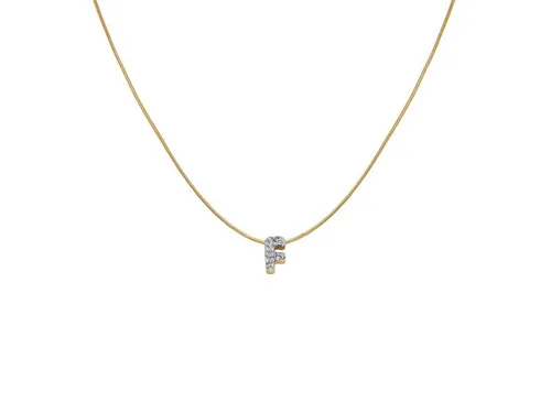 ROSEFIELD Kette mit Anhänger ROSEFIELD moderne Bubble Buchstabenkette Pave Glitzersteinchen Gold, Geschenkidee für Frauen, Damen, Mädchen & Freundin trendig & elegant