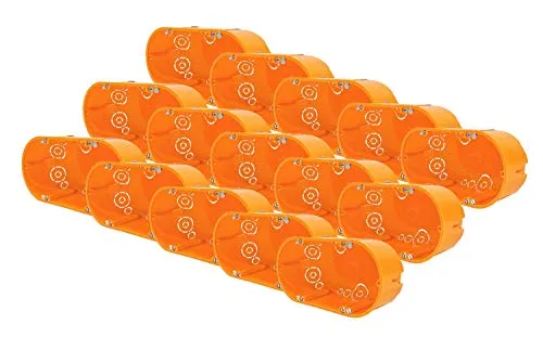 F-tronic 15 Stk Schalterdosen Gerätedosen Hohlwanddosen IP30 Unterputz 136x68x47mm Orange Polypropylen