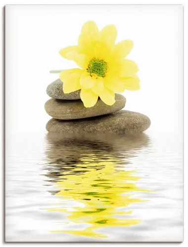 Artland Wandbild Zen Spa Steine mit Blumen II, Zen (1 St), als Leinwandbild, Poster in verschied. Größen