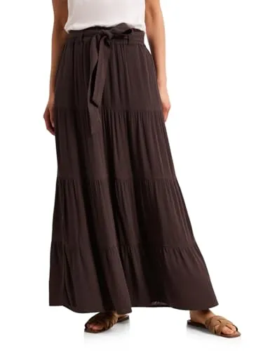Damen Maxi-Rock mit Volants und Gürteldetail von Street One