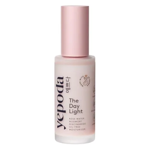 Yepoda The Day Light - Ölfreie Tagescreme mit Rosenwasser - Vegane Tagespflege für alle Hauttypen, spendet langanhaltende Feuchtigkeit ohne die Poren zu verstopfen und fördert einen klaren Teint.