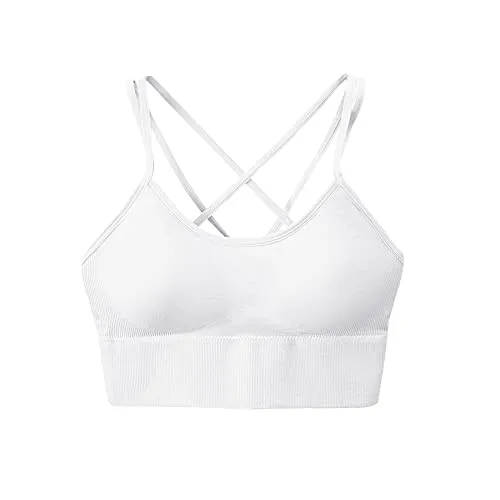 QKEPCY Tank Top Damen Sommer Kreuzträger Spaghettiträger Crop Top Ärmellos Sport Oberteile Basic Tops Trägertop Achselshirts Elastisch Trägershirt Neckholder Weste