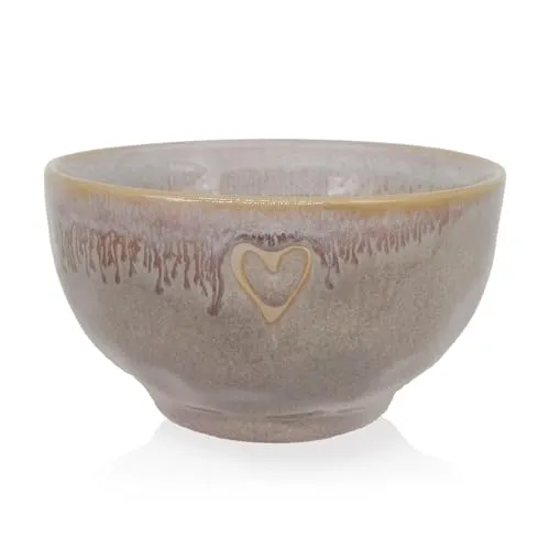 Mea-Living STONEWARE Schale sand Herz, handgemachtes Steingut, 450 ml, wunderschönes handmade Geschirr