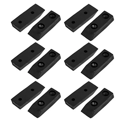 sourcing map 12 Stück 40mmx14mmx7mm Gummi Rechteck-Form Möbel Fußschutz Pads Schwarz